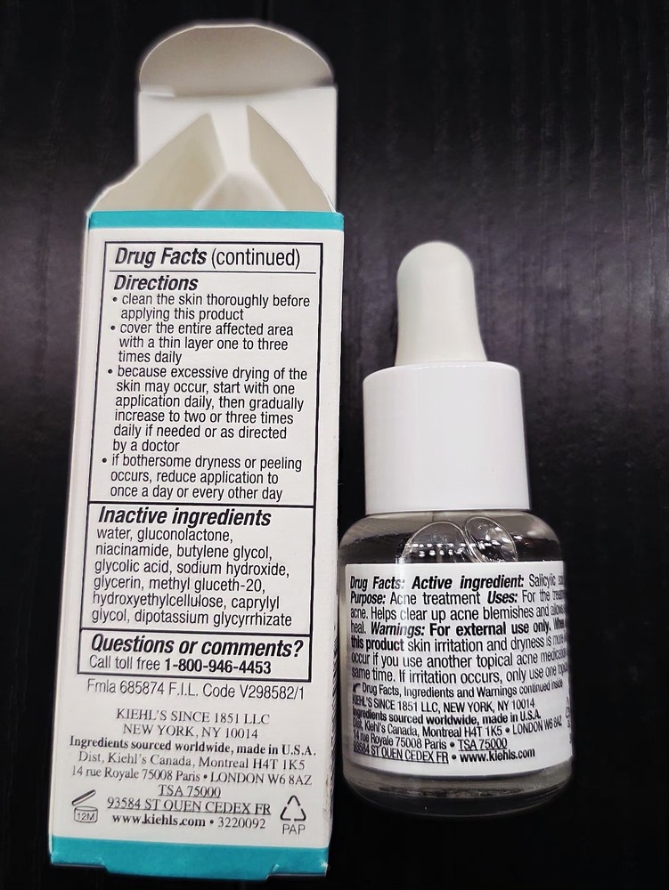 Kiehl's Dermatologist Solutions Truly Targeted Acne-Clearing Solution. 15ml