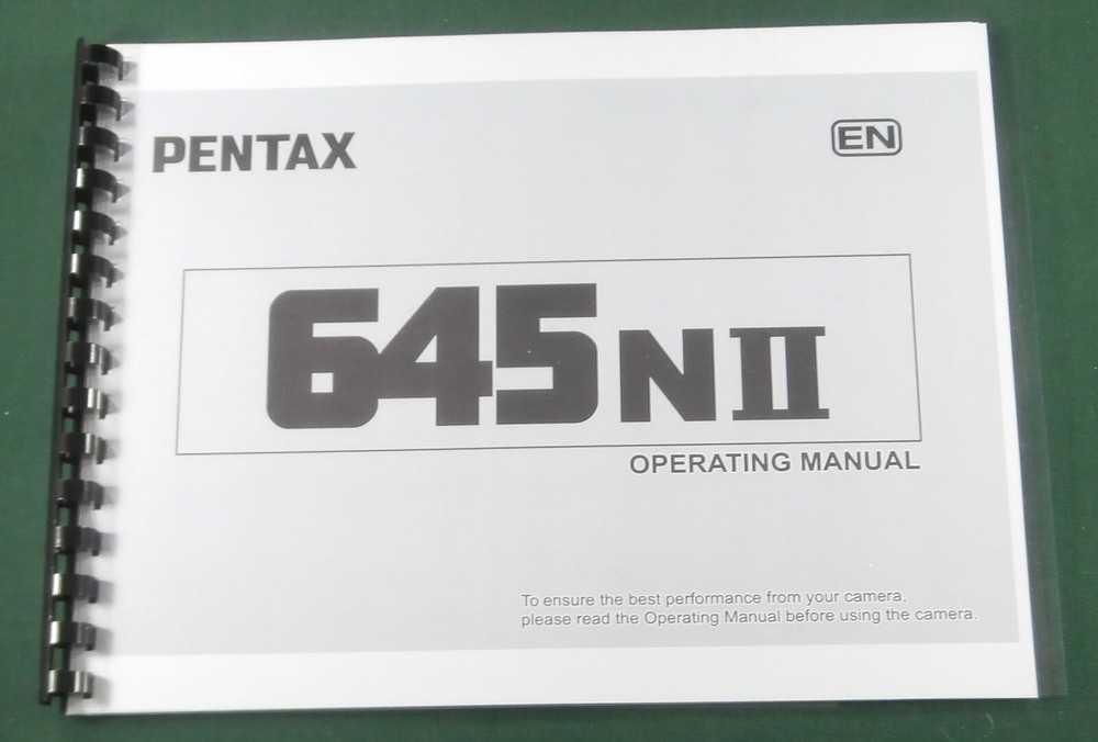 Pentax 645N II Operating Manual: 100 Pages & Protective Covers!