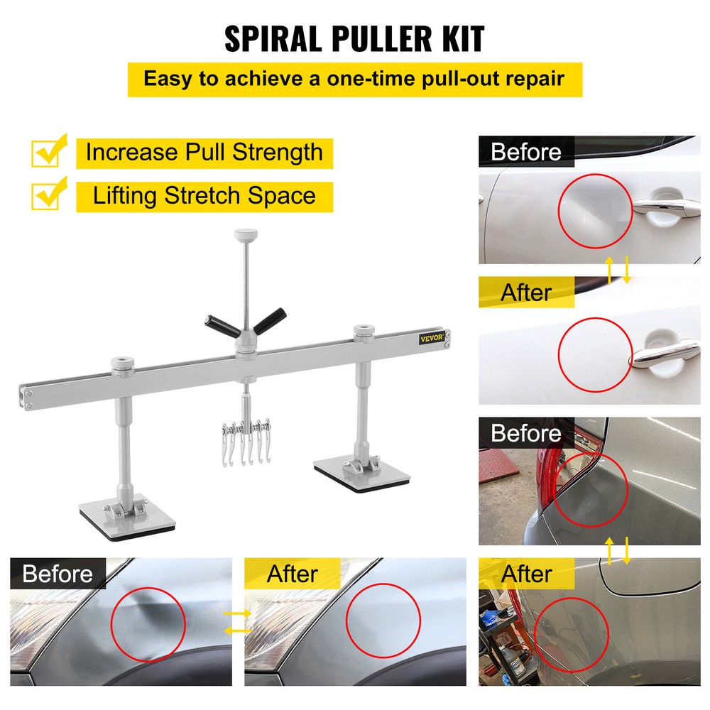 VEVOR 85CM Dent Pull Lever Straightening Bar Kit Steel Dent Pulling Cords