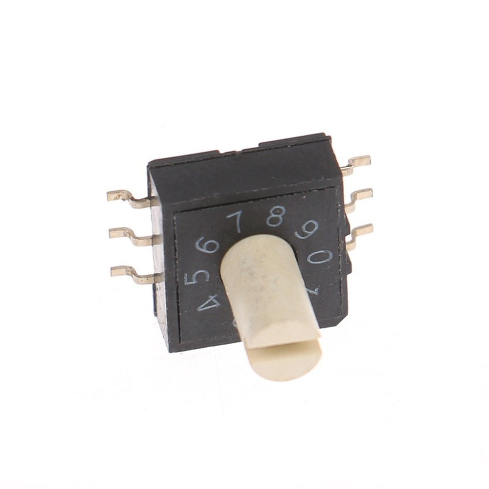 Rotary Switch for Fine Adjustment 10 Positions 0 to 9 Coding Color Black