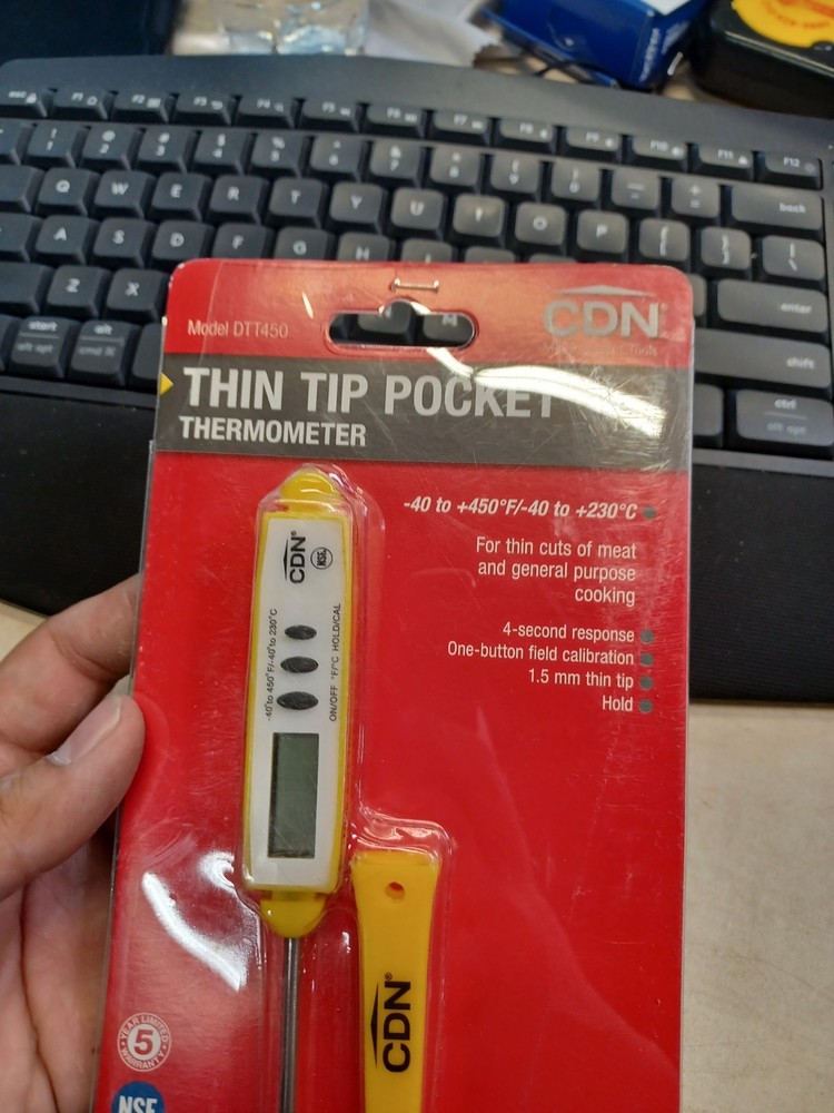 CDN DTT450 ProAccurate Thin Tip Yellow Thermometer SEALED