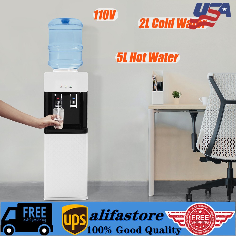 Hot and Cold Water Dispenser Standing 53.6℉ & 185-203℉ Top Loading Heater Cooler