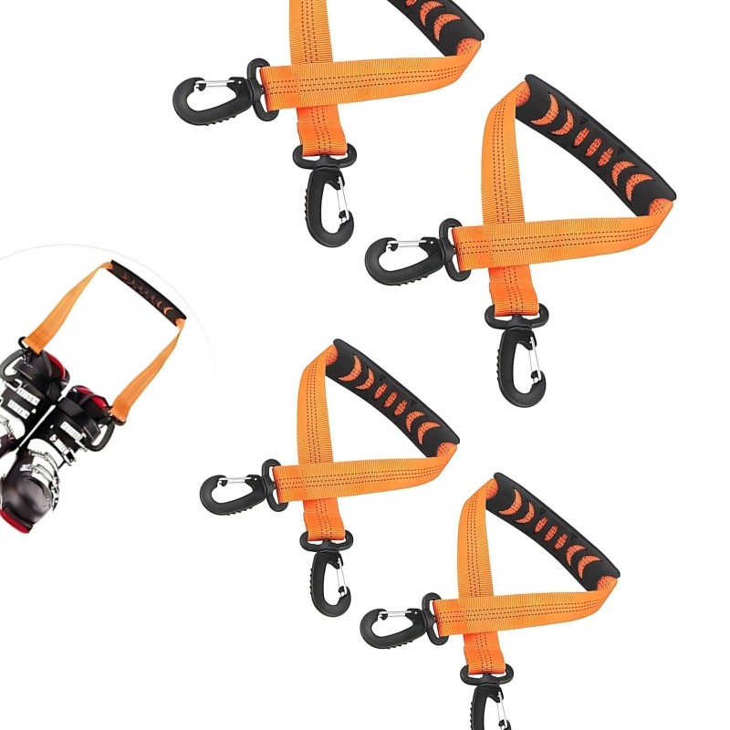 Pack of 4 Polyester Ski Boot Straps Suitable for Nonslip Walking on Snow