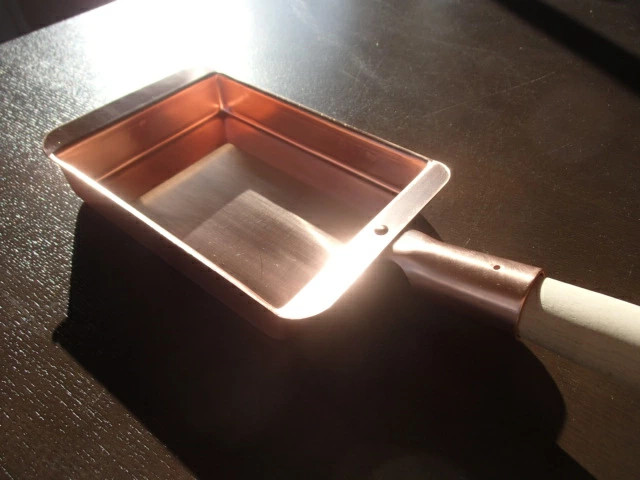 Pure copper rectangular tamagoyaki pan Kansai style  inner dimensio From Japan