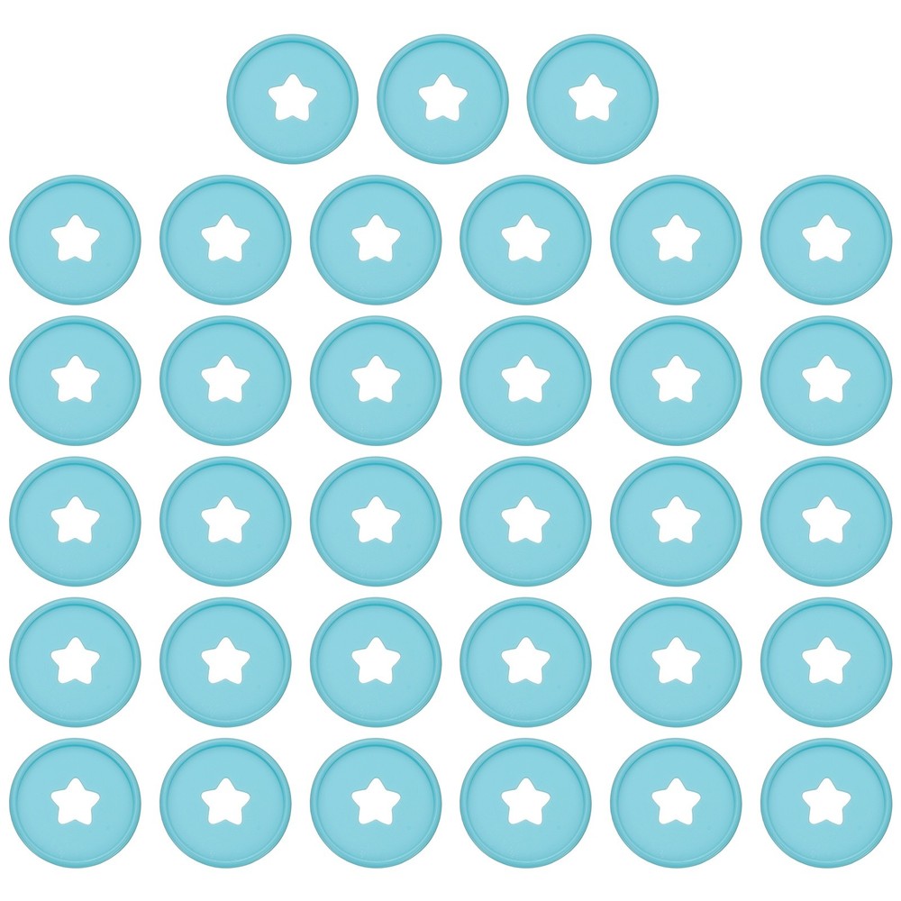 35mm Plastic Book Binding Discs, 33 Pack Expansion Discs Star, Dark Blue
