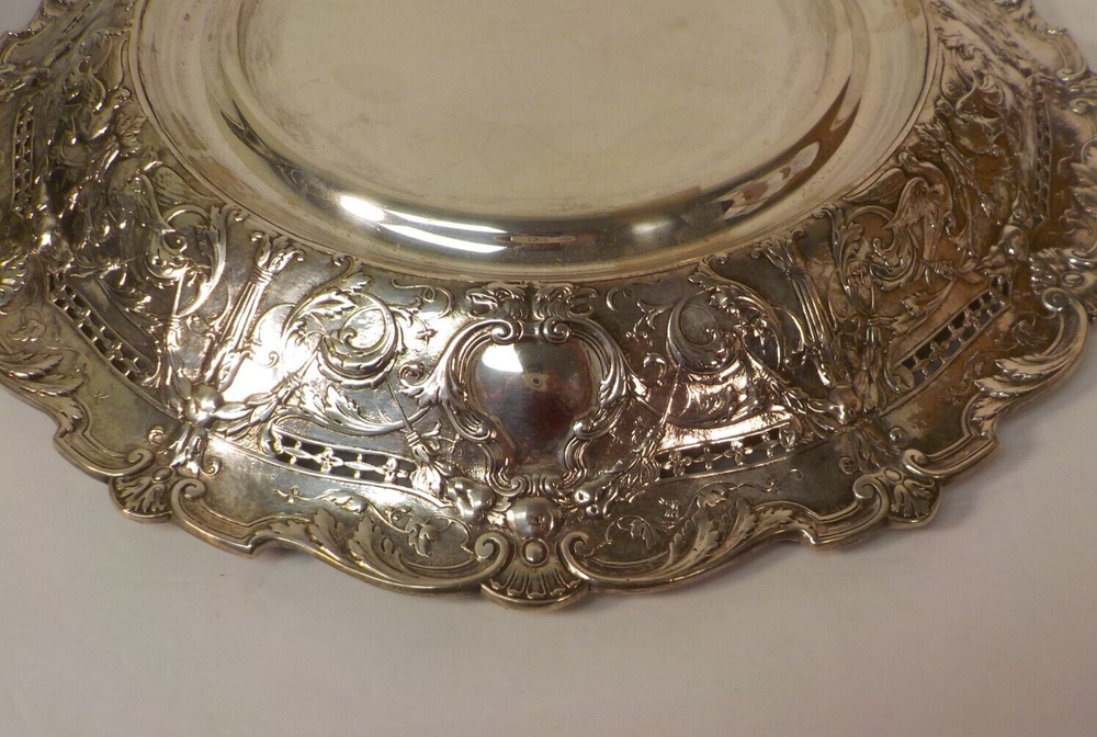 RARE Gorham ARABESQUE Sterling Silver Centerpiece & 15" Tray, Silverplate Insert