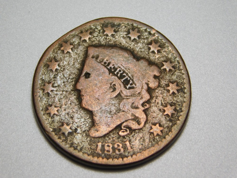 US COINS 1831 CORONET HEAD LARGE CENT