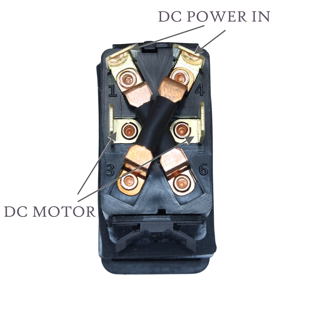 DC Momentary Reversing Rocker Switch (Double Pole Double Throw)