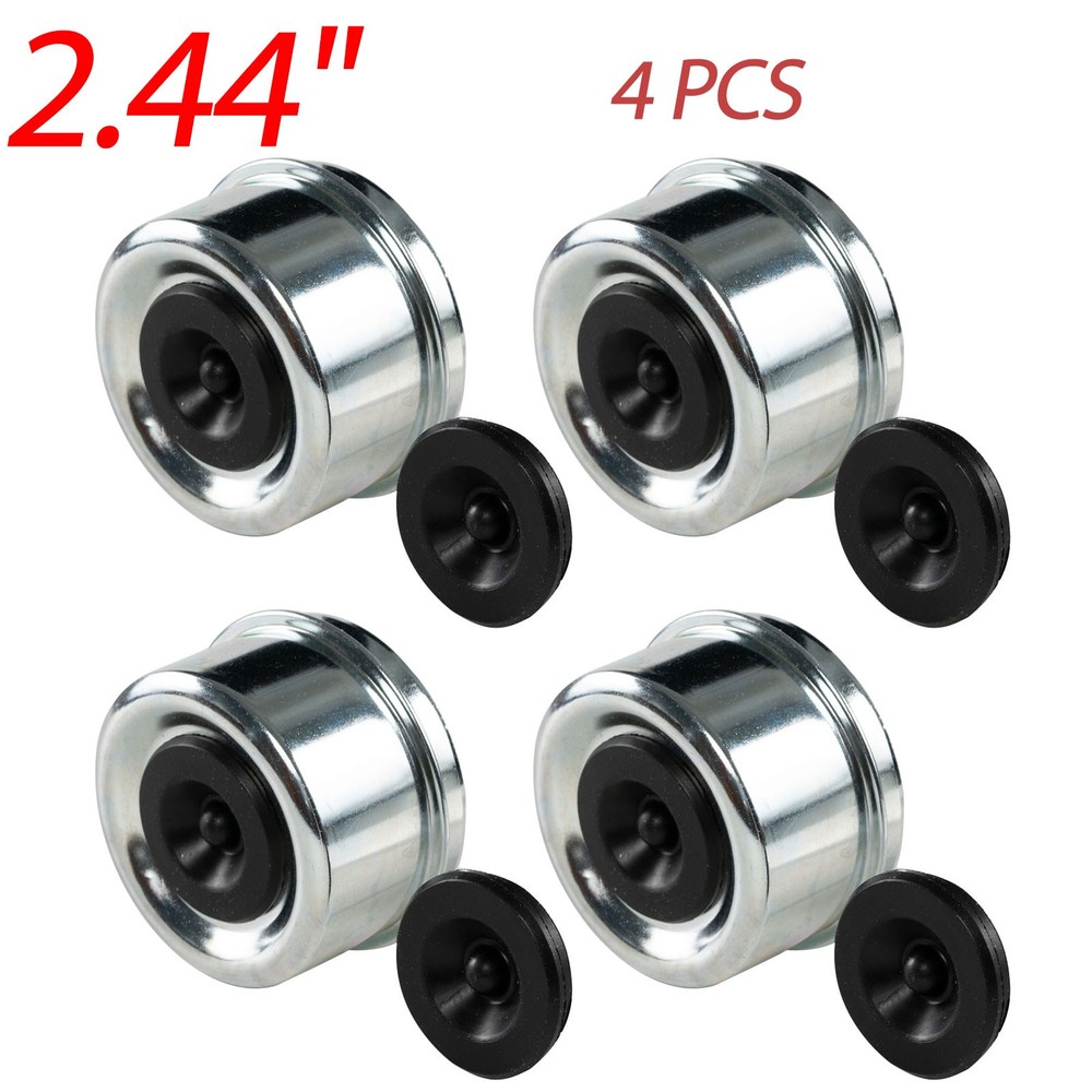 4Pcs 2.44" Trailer Bearing Dust Cap, Bearing Buddy Caps, Trailer Axle Grease Cap