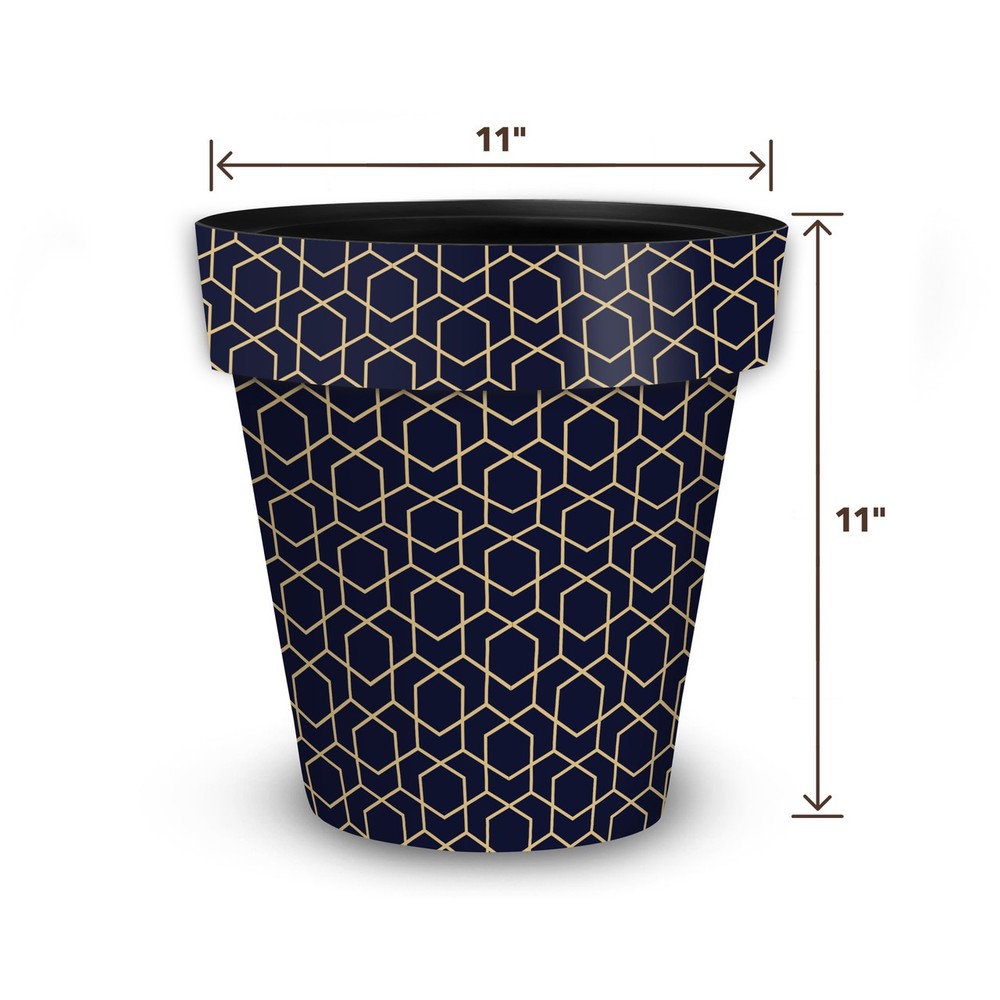 Briarwood Lane Blue Geometric Medium Planter