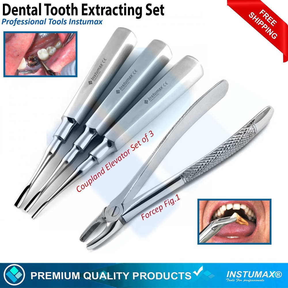 Tooth Extracting Kit – Coupland Elevators & Fig.1 Surgical Extraction Forceps