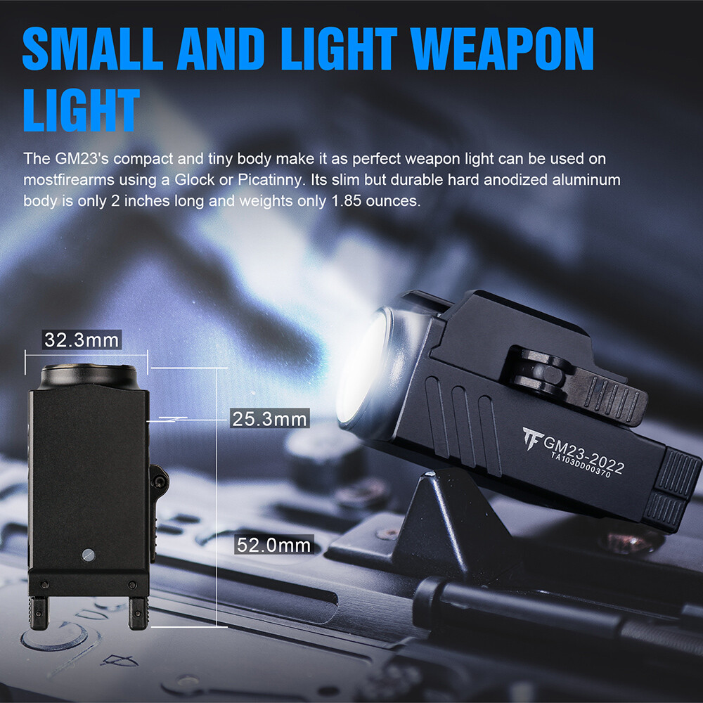 Trustfire 800LM Compact Tactical Rechargeable Pistol Light LED Weapon Flashlight