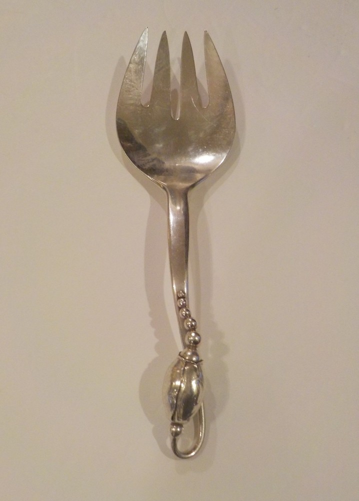 Georg Jensen Denmark BLOSSOM Sterling Silver 8.5" Serving Fork