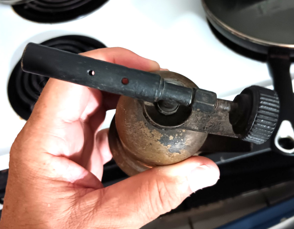 Vintage Brass Blow Torch abou 6" Unbranded & untested