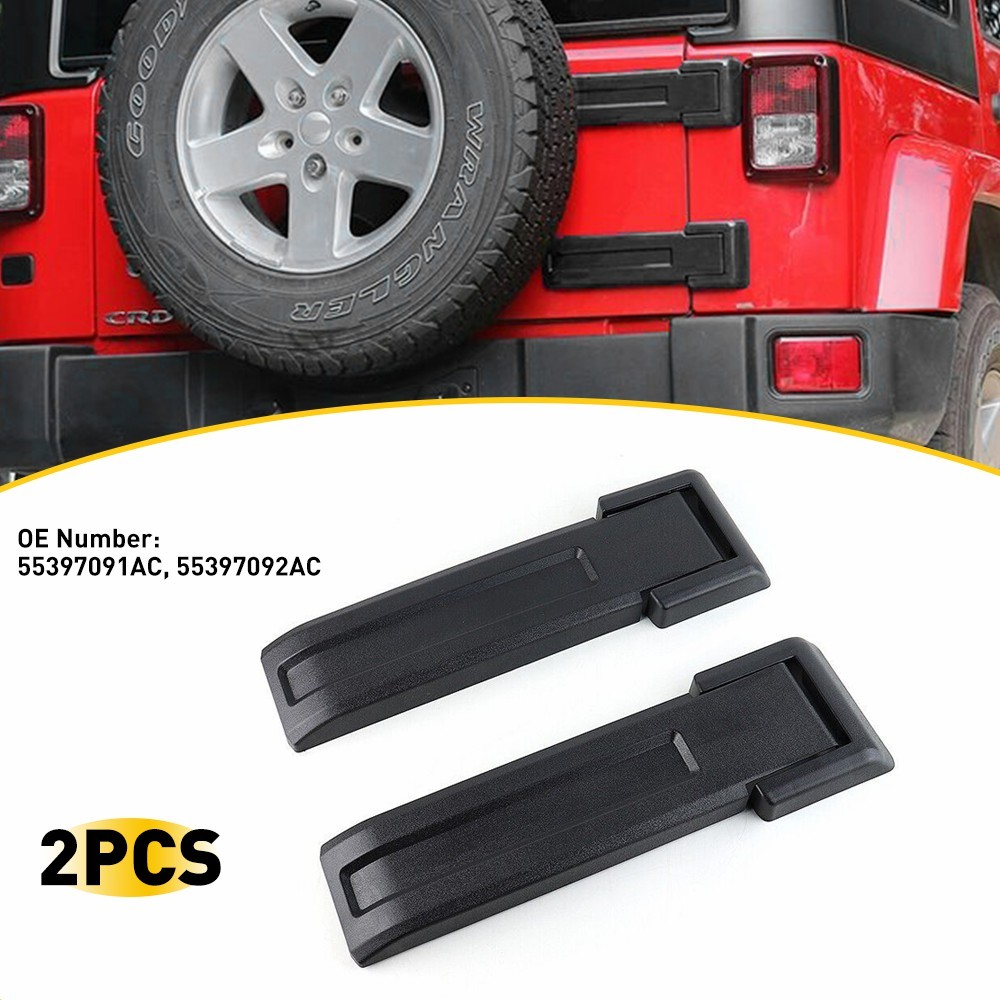 2Pcs Rear Lower/Upper Tailgate Hinge Covers Trim For 2007-2018 Jeep Wrangler JK