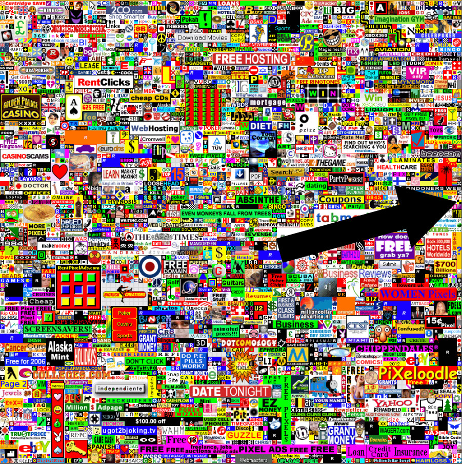 100 Pixels on MillionDollarHomepage.com linked to Iamcartoon.com