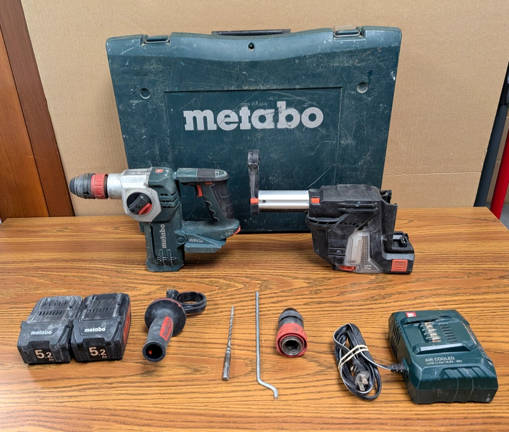 Metabo KHA 18 LTX BL 24 Rotary Hammer W/Dust Extraction Device Bundle W/ Case!