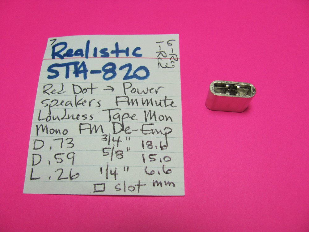 REALISTIC STA-820 STEREO RECEIVER PUSH CAP KNOB POWER HAS RED DOT PUSH CAP