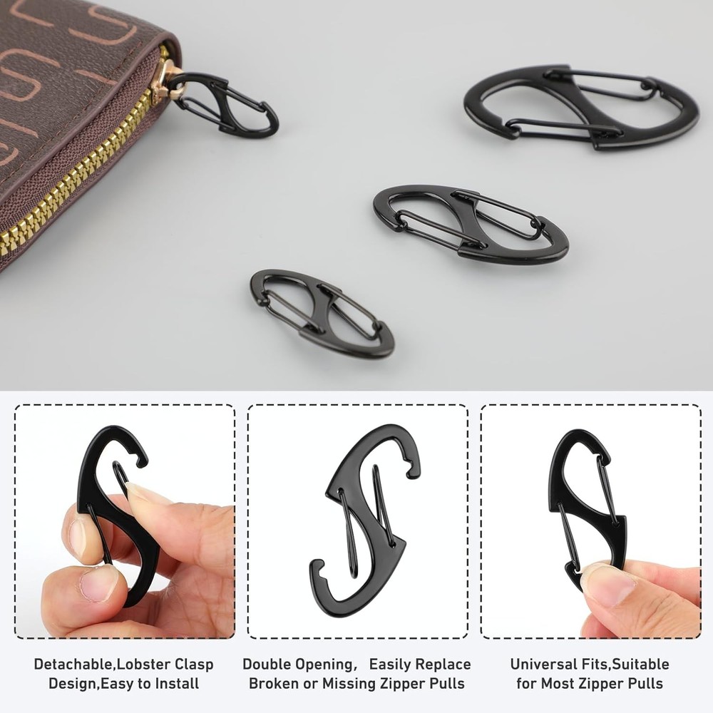 Zipper Clips Anti Theft, 20 Pcs Zipper Pull Locks for Backpacks, Double-Sided...