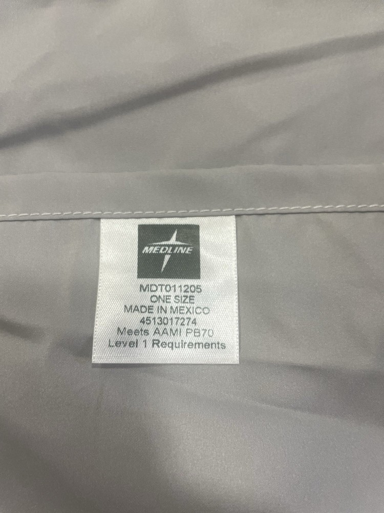 MEDLINE REUSABLE FLUID-RESISTANT POLYESTER ISOLATION GOWNS LEVEL 1 GREY quant :1