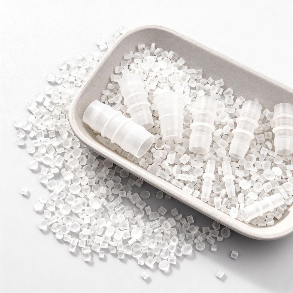 Quickun Plastic Hose Barb Fitting, 3/8" x Barbed Splicer 3/8 Inch, White