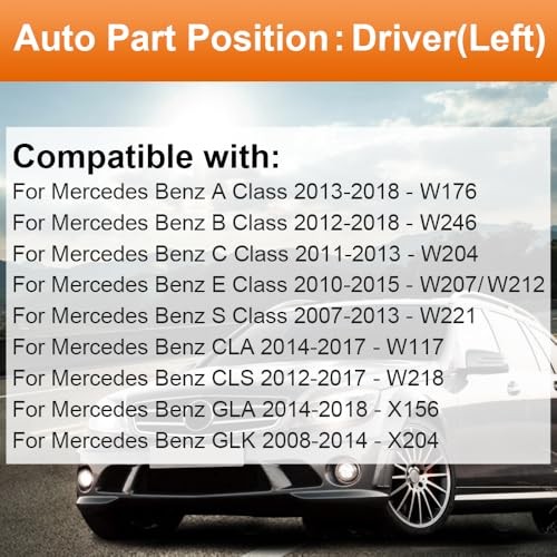 Driver Side Heated Mirror Glass Replacement for Mercedes Driver Side (Left)