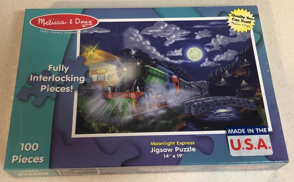 Melissa and Doug Moonlight Express Jigsaw Puzzle 14X19 Fully Interlocking Pieces