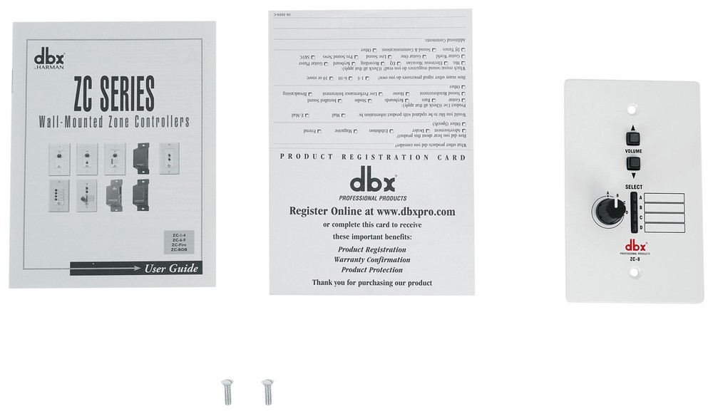 DBX ZC-8 Volume/Source Wall Mount Zone Controller ZC8