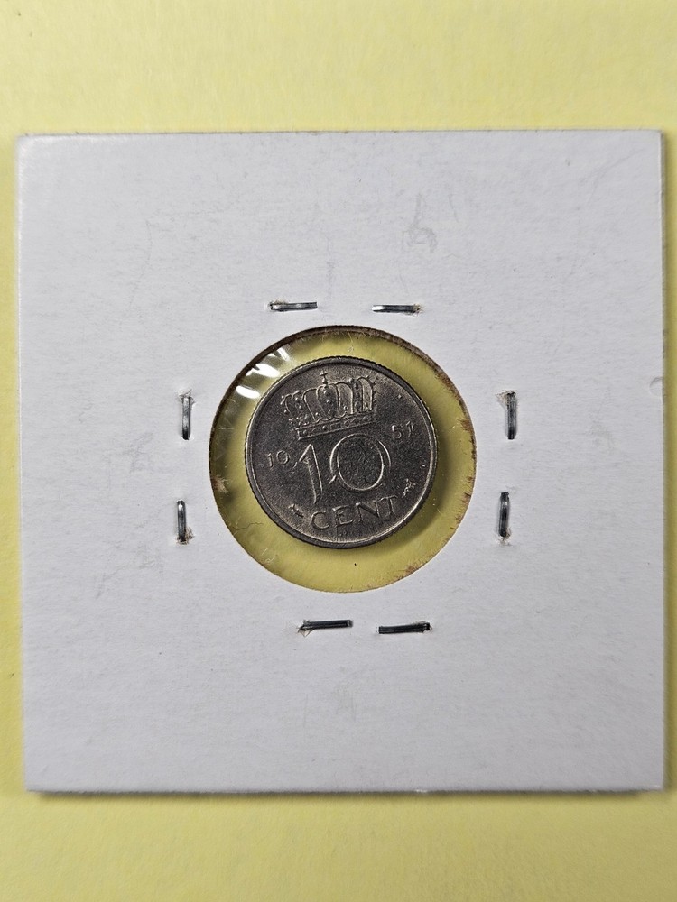 COIN - NETHERLANDS - 10 CENTS 1951
