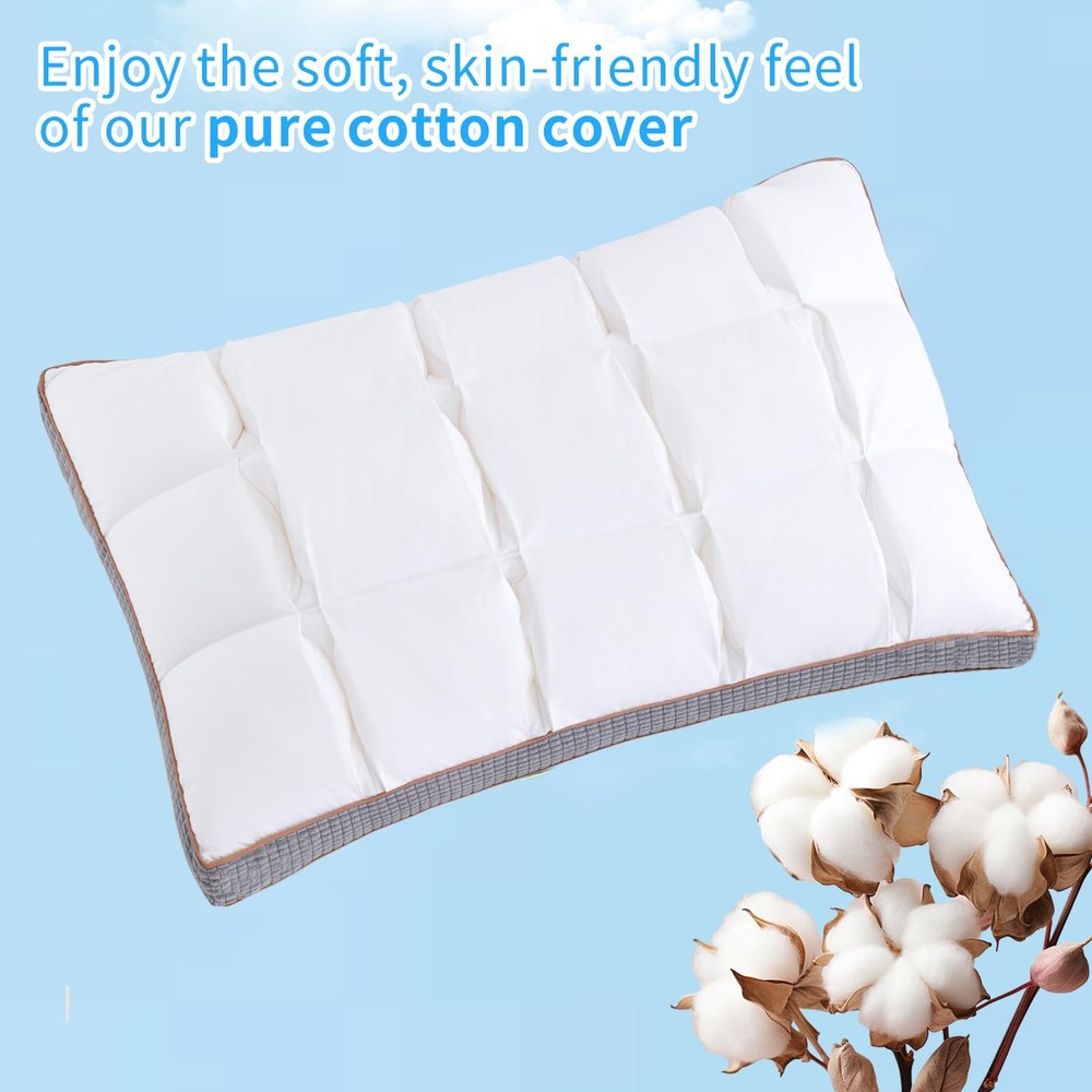 Soft Pillow Queen for Sleeping, Super Soft Support Down Alternative Pillow, 1...