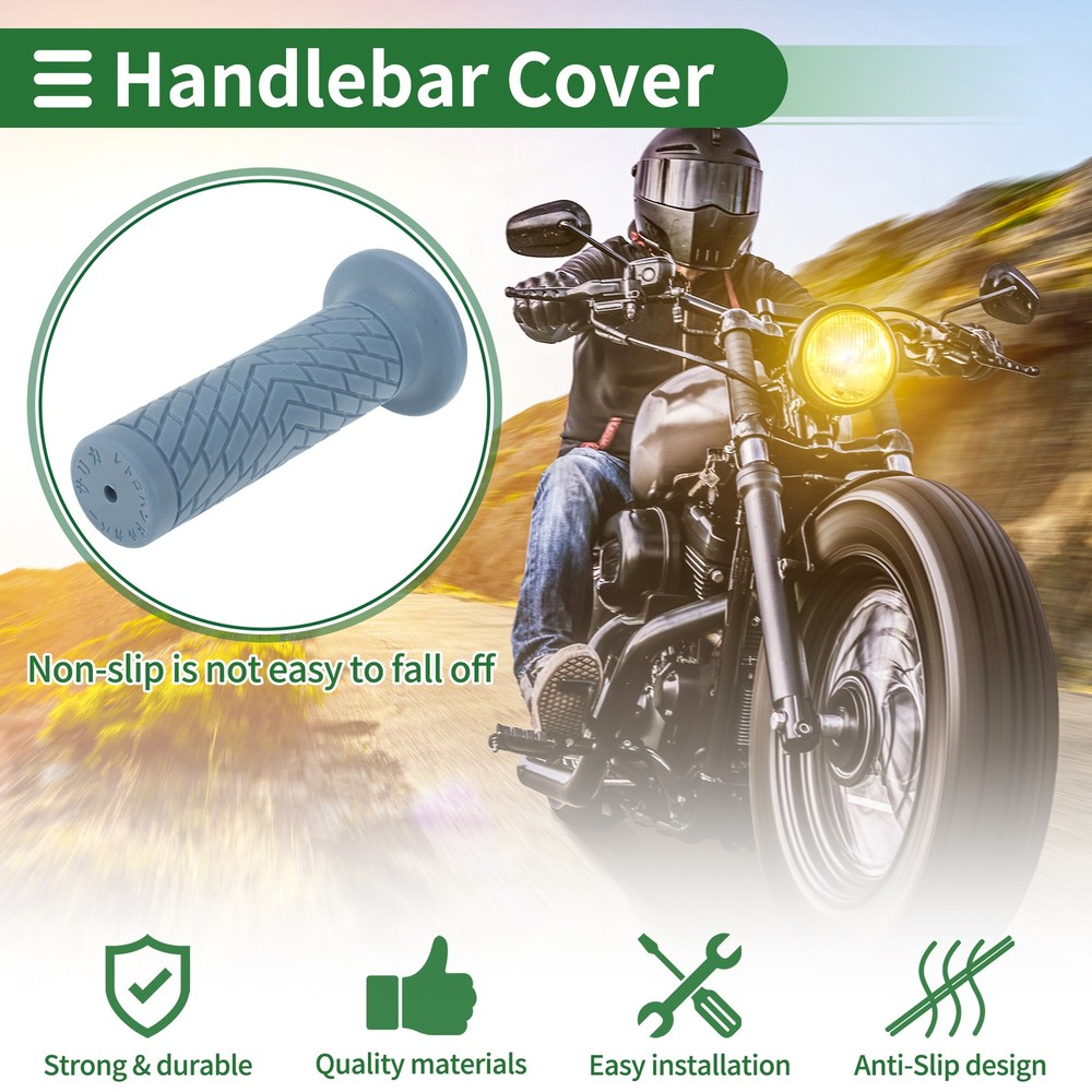 7/8" 22mm Motorcycle Knobs Handlebar Cover TPU Grey Blue #1