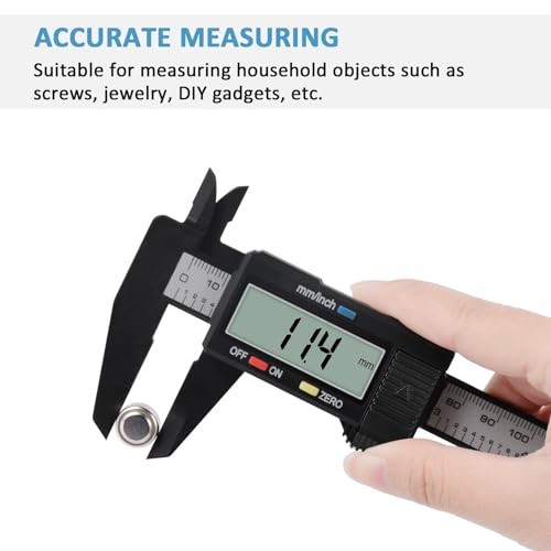 Digital Caliper, 0-Calipers Measuring Tool - Electronic Micrometer 6" Black