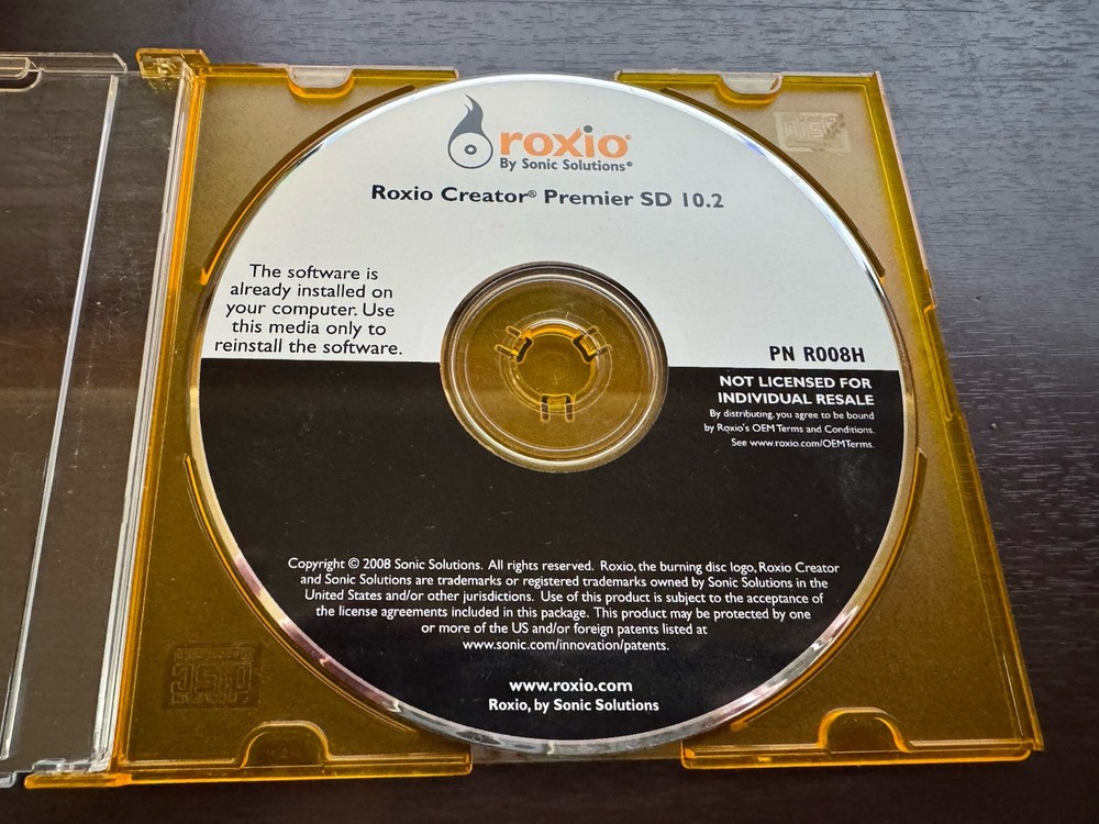 Roxio Creator Premier SD 10.2 CD Sonic Solutions Installation Software Disc Disk