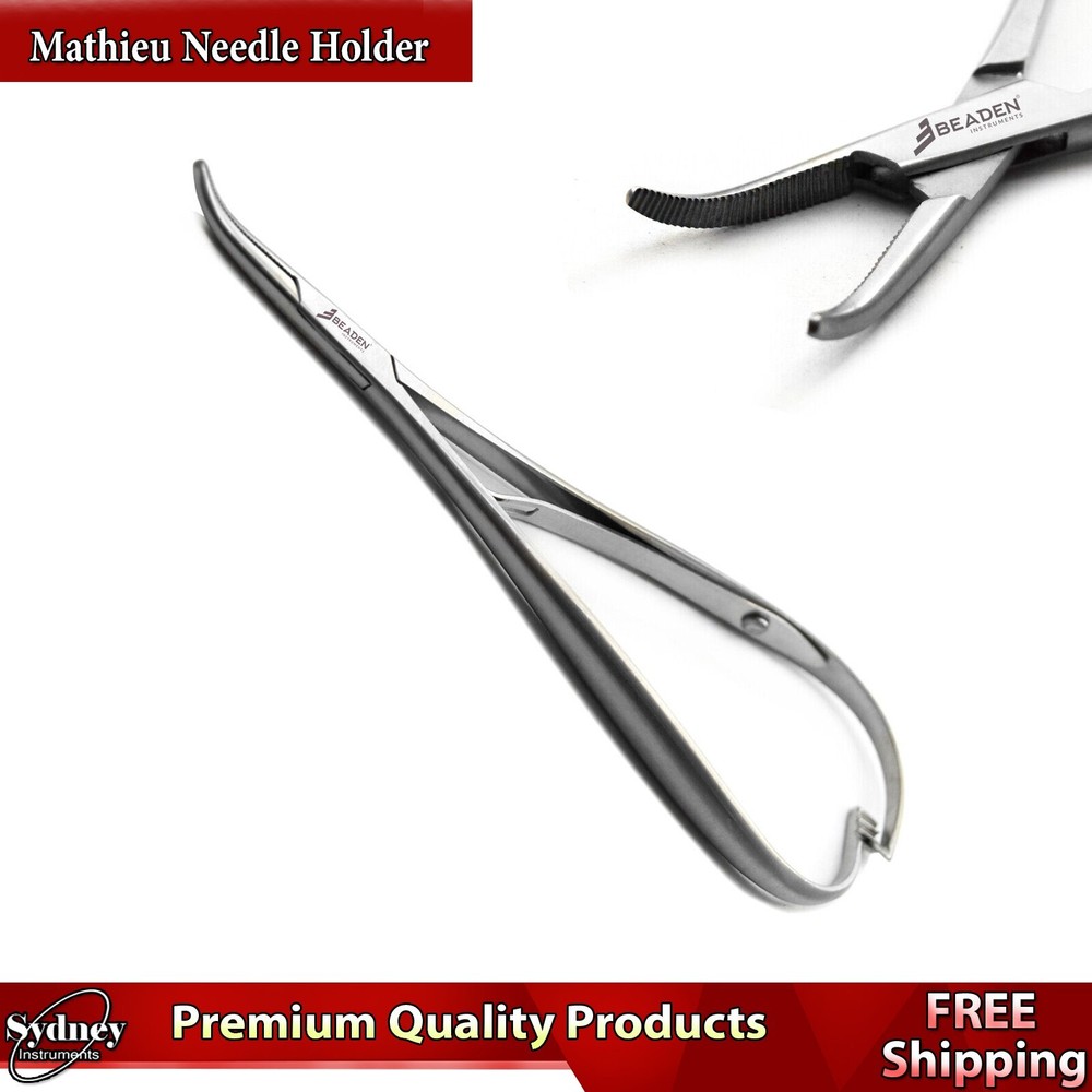 Dental Mathieu Needle Holder Clamping Forceps Tissue Scissors & Mixter Forceps