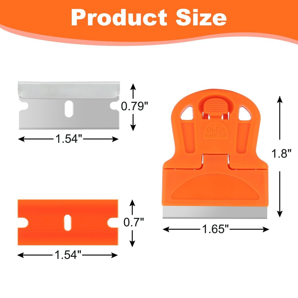 WEGAZ-4 Pcs Mini Plastic Razor Blade Scraper Tool-Suitable for Cleaning...