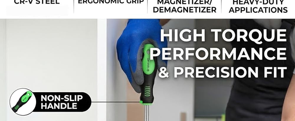 SWANLAKE Magnetic Screwdriver Set, Includes Slotted//Torx Mini