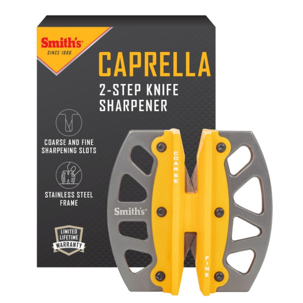 Smith's Caprella 2-Step Pull-Through Knife Sharpener - 20° Angle, SS – 51176