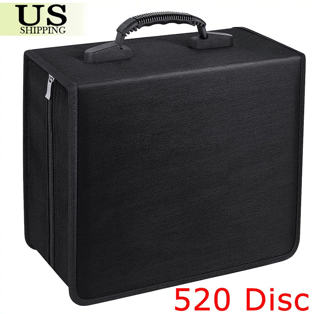 400/520 Disc CD Storage Binder Case w/ Handle Large Capacity Portable Organizer