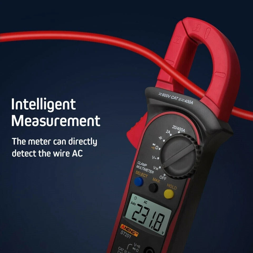 Digital Multimeter Tester AC DC Volt Ohm Amp Clamp Meter Auto Range LCD Handheld