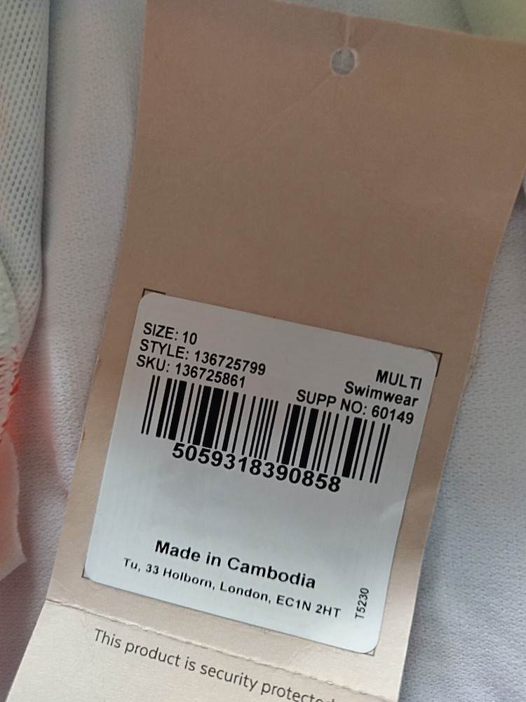 Size 10 swimming costume