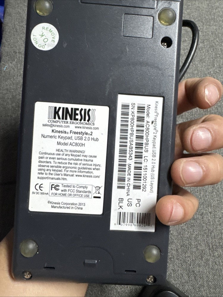 KINESIS AC210USB-BLK LOW FORCE USB KEYPAD WITH HUB