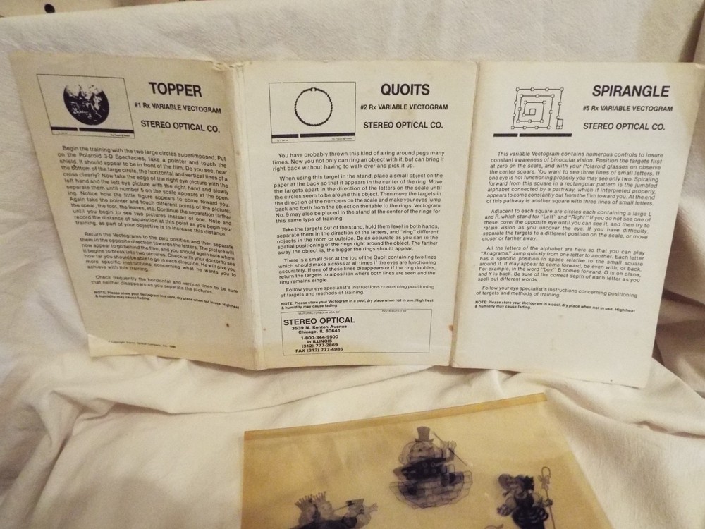 Vintage Variable Vectogram Mother Goose Stereo Optical Visual Acuity