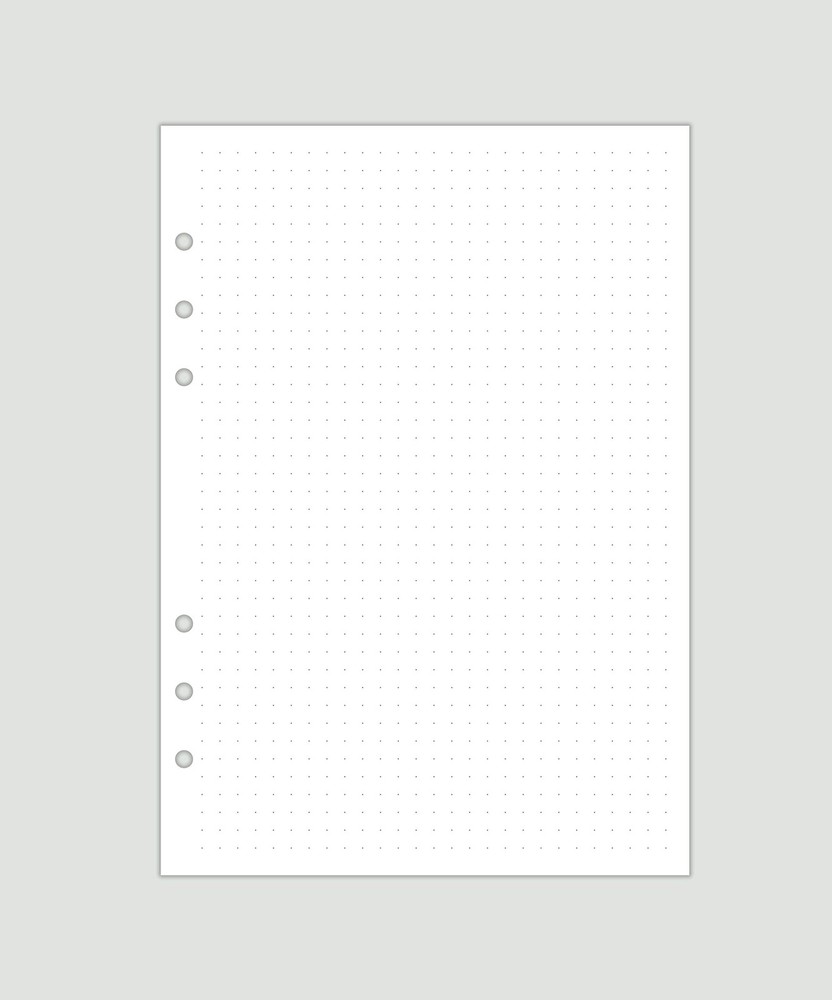A5 Dot Grid Paper, Extra Thick, 6-Hole Punched, 400 Sheets (800 Pages), 400