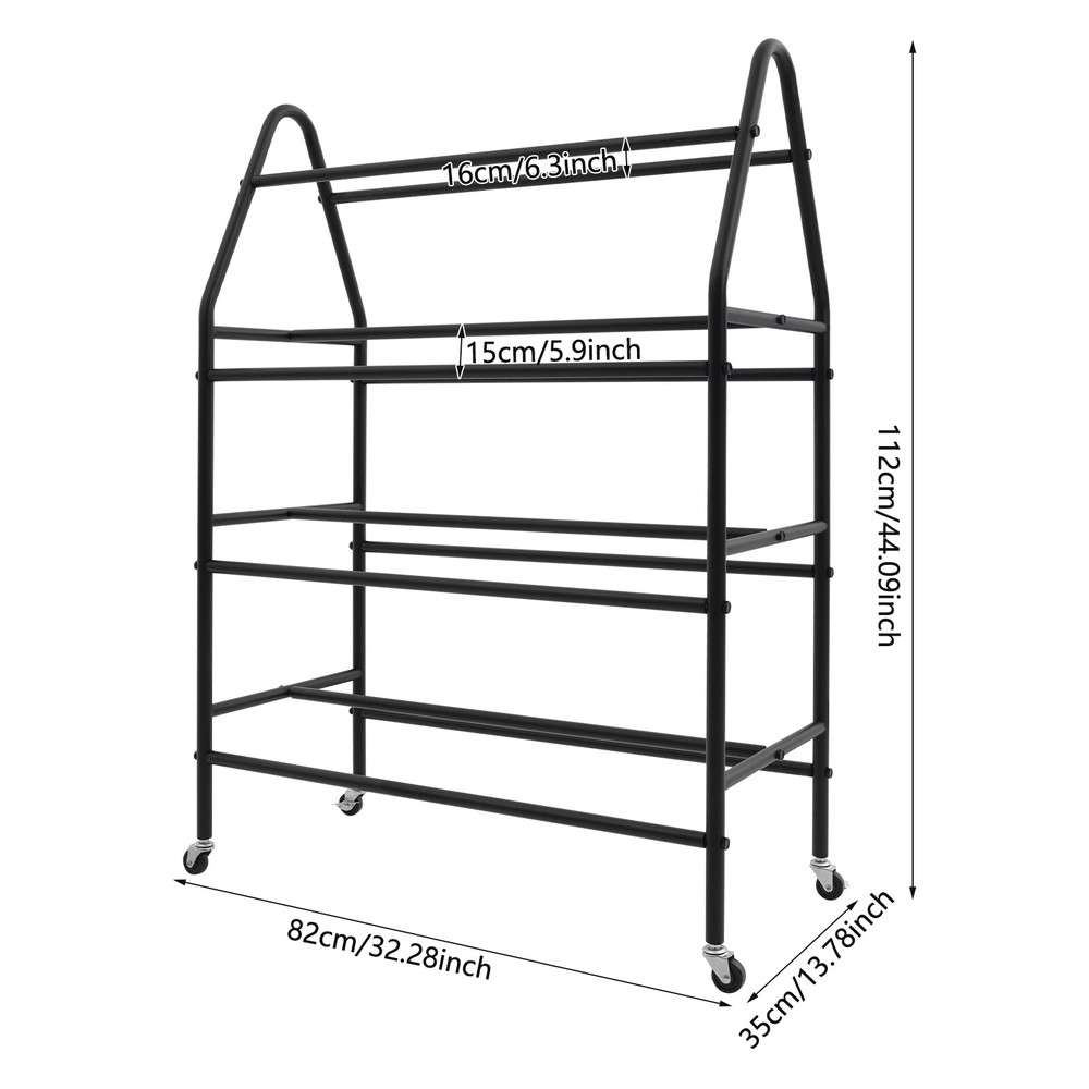4 Tier Rolling Printer Filament Storage Rack, Filament Spool Holder with Wheels