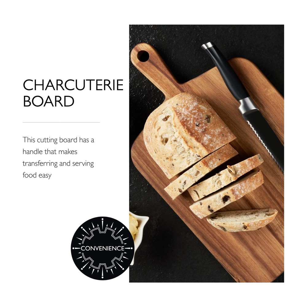 Barkway Medium Chopping Board with Handle - Wood Chopping Board - Cutting Boa...