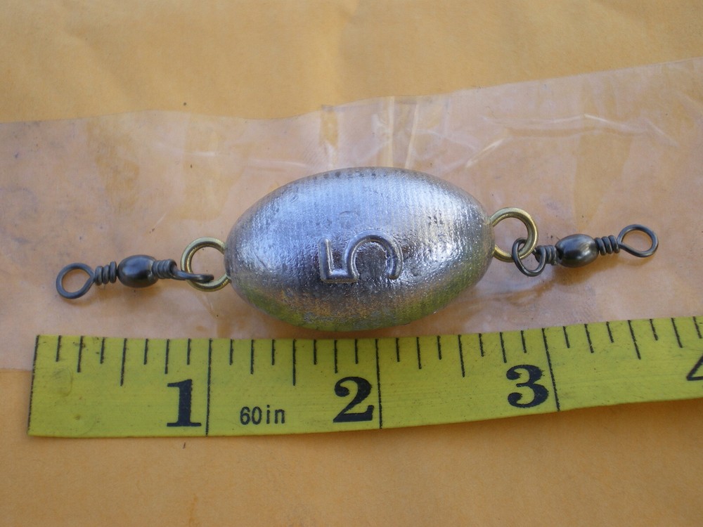9 PCS. #3 BLACK SWIVEL INLINE EGG SINKER W/#2 EYE 6, 5, 4 OZ. 3 EA."STRIPER"