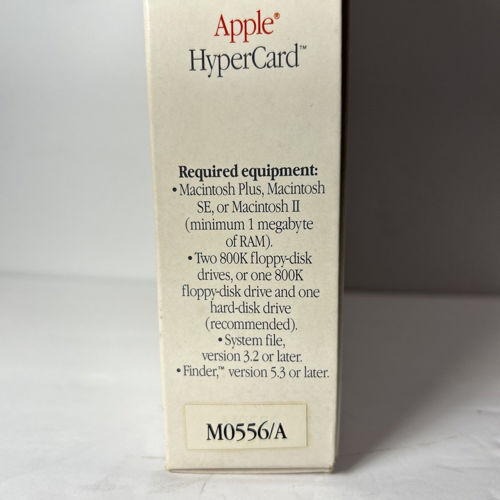 Vintage Apple HyperCard Boxed Software For Macintosh M0556 Complete With Guide