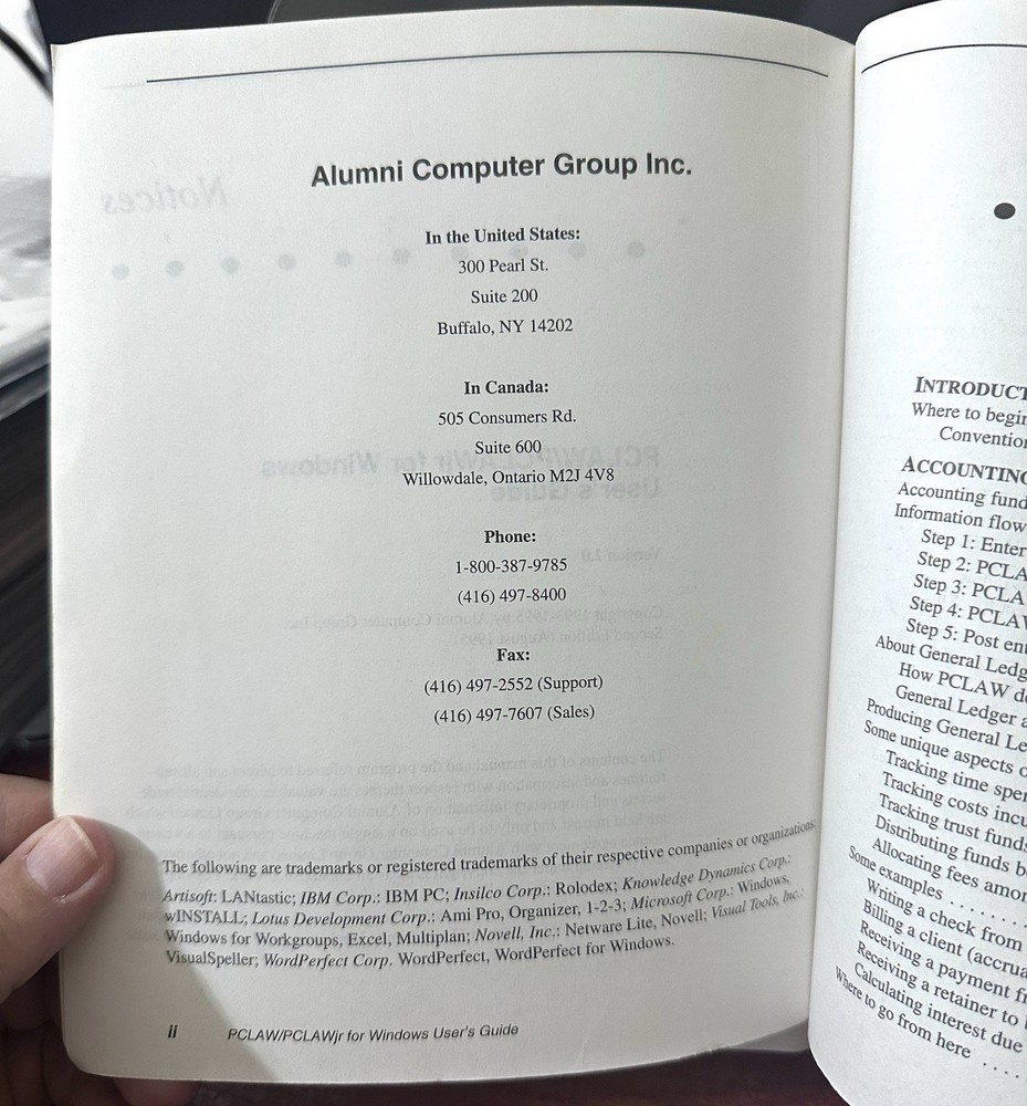 PC Law Users Manual For Windows 1995 Edition