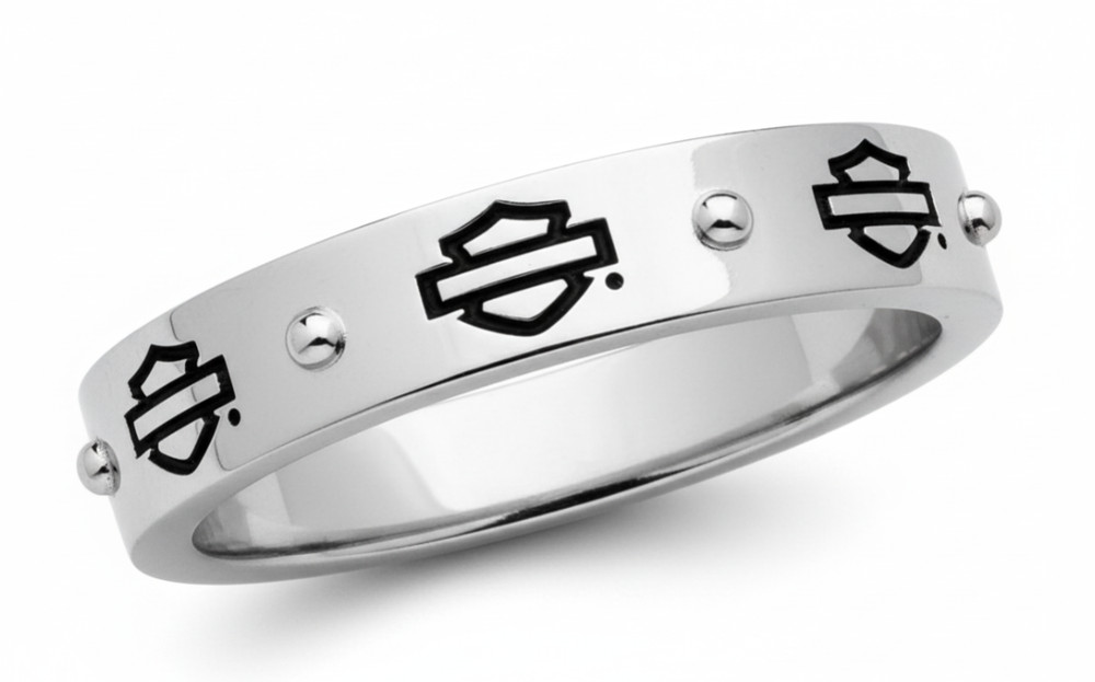 Harley-Davidson® Outline Bar & Shield® Logo Stacking Ring .925 101 HDR0497