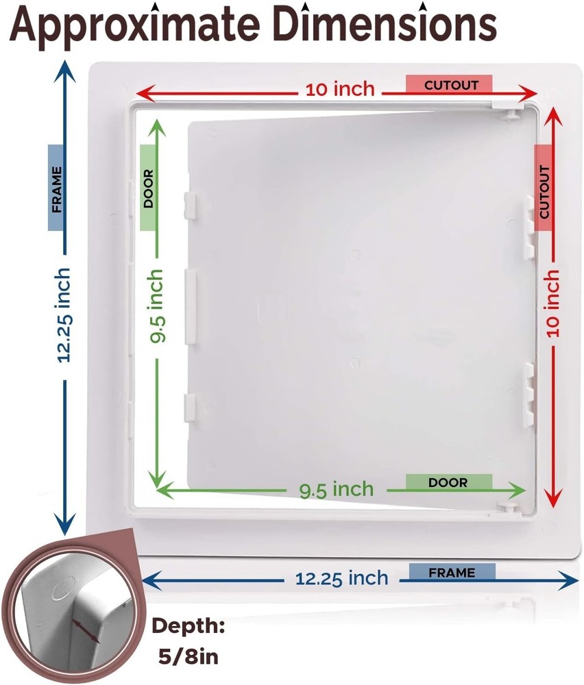 Durable White ABS Plastic Access Panel - Easy Installation for Drywall & Ceiling